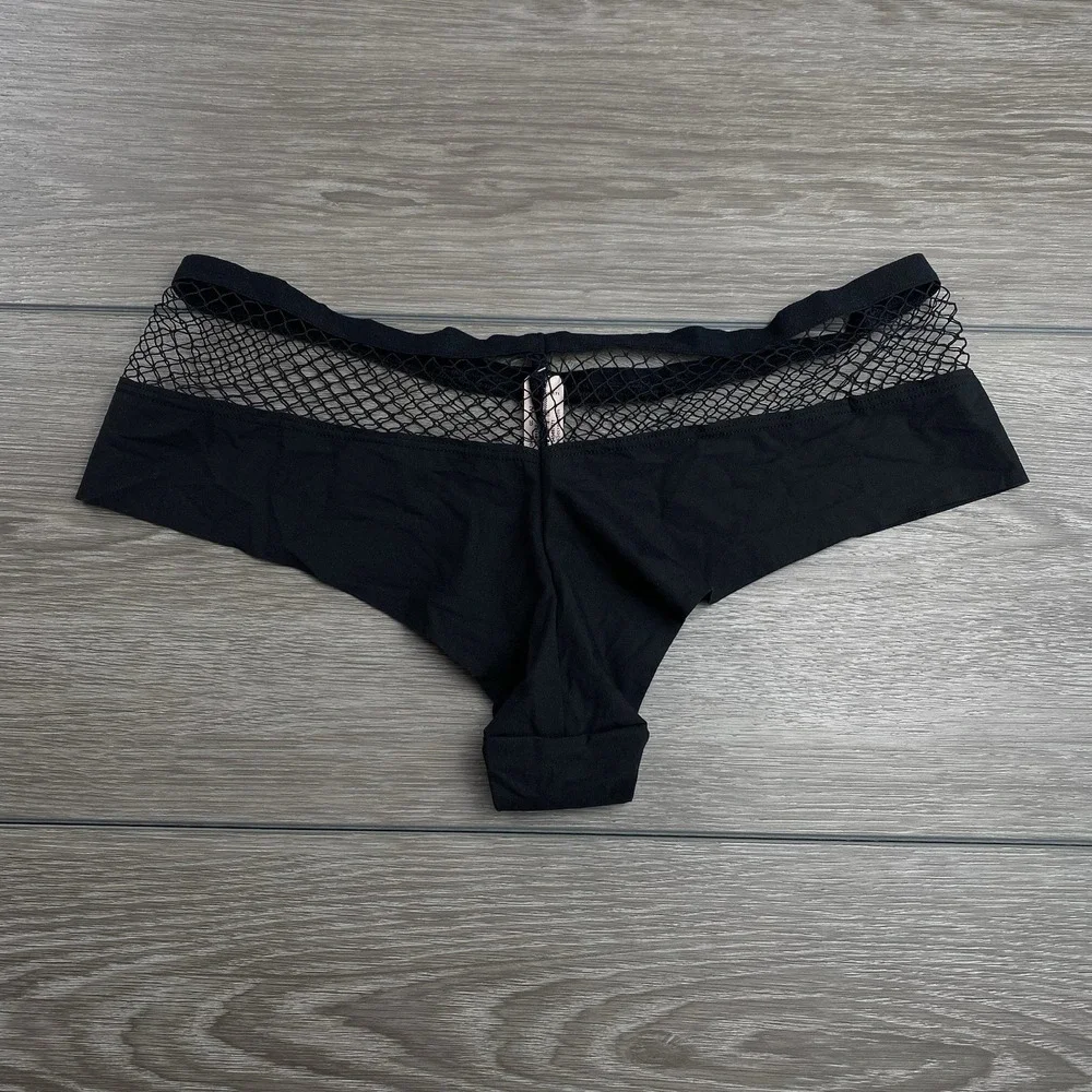 Victoria's Secret‎ Women's Cheeky Fishnet Underwear Black Large New